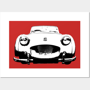 Triumph TR2 1950s British classic car monoblock black/white Posters and Art